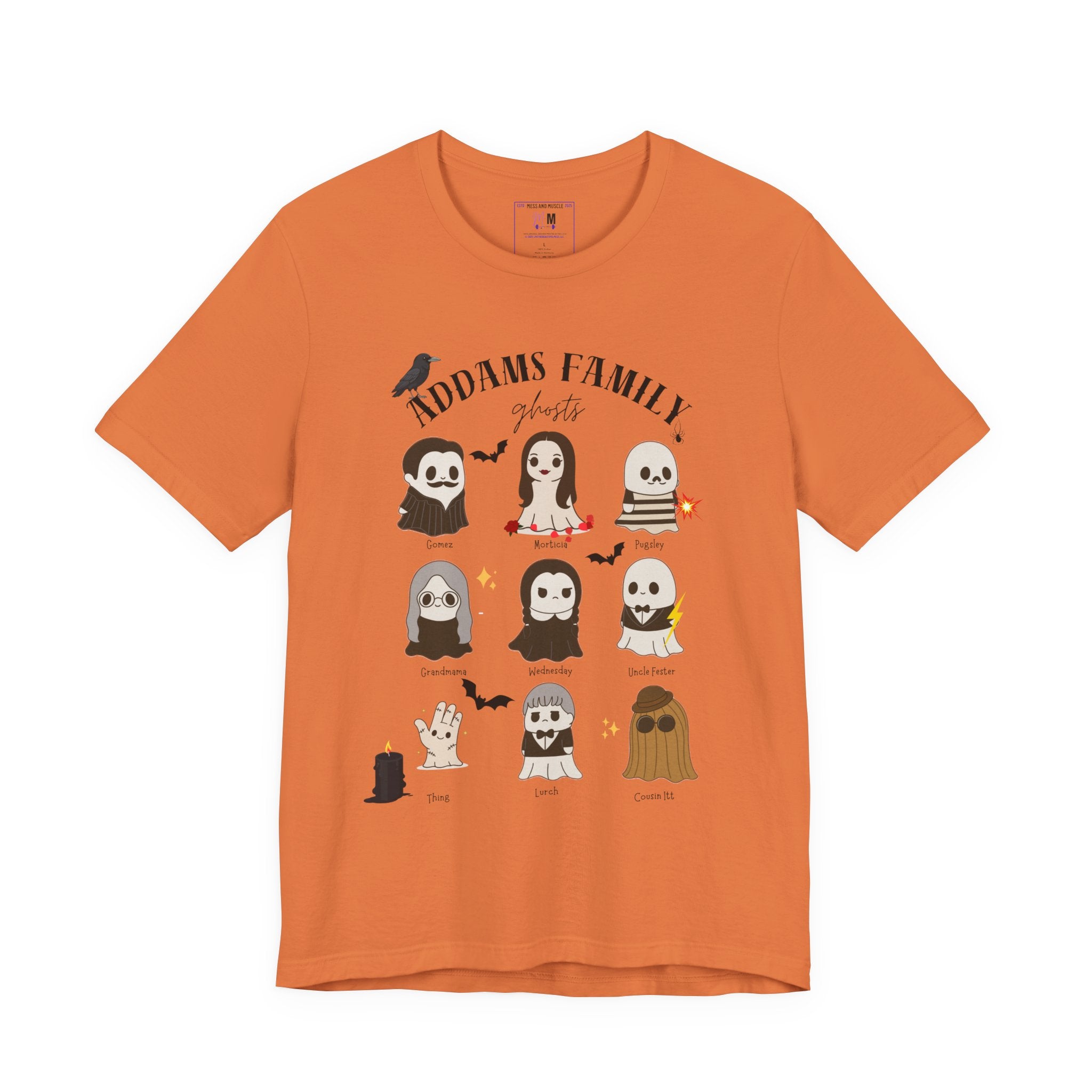 Spooky Family Vibes Tee Addams Family Inspired Short Sleeve T-Shirt, Halloween Shirt, Witchy Apparel, Gift for Horror Lovers