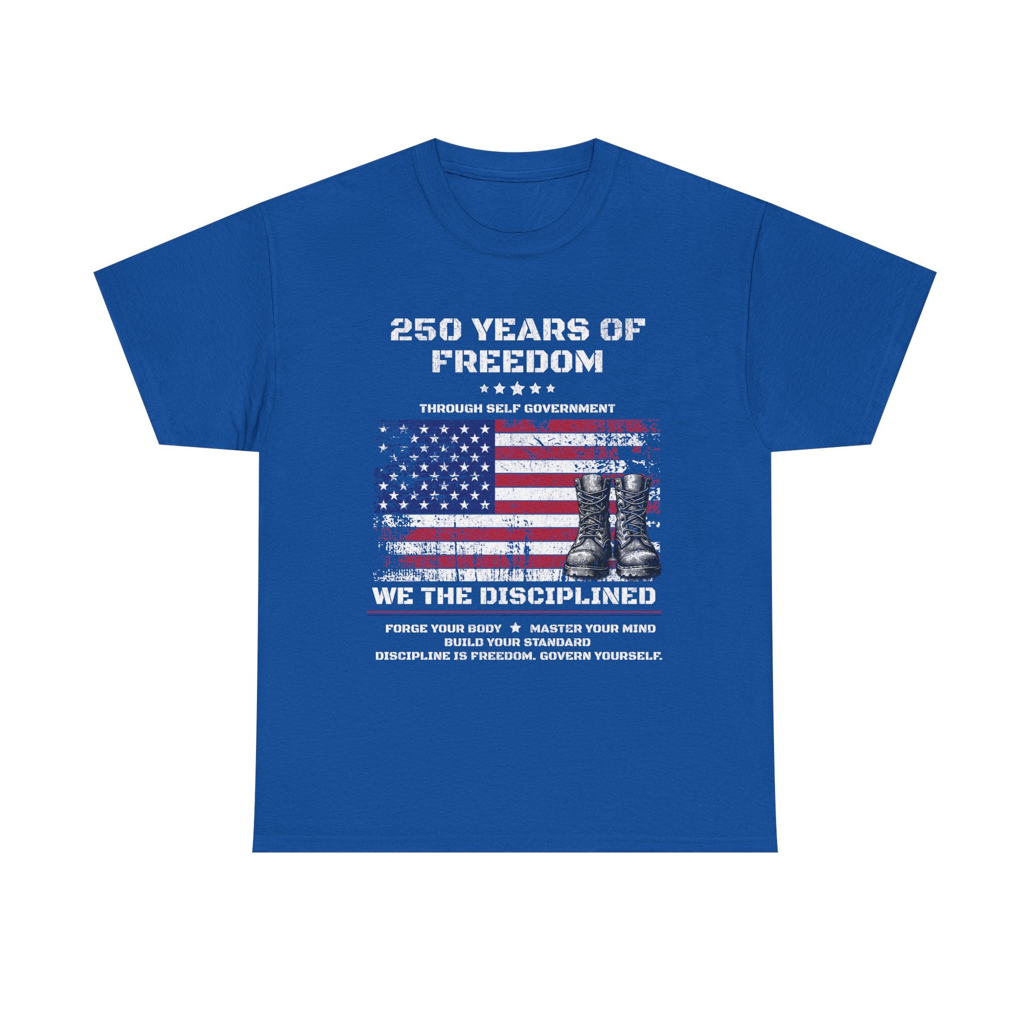 250 Years of Freedom American Flag T-Shirt | Military Boots Discipline