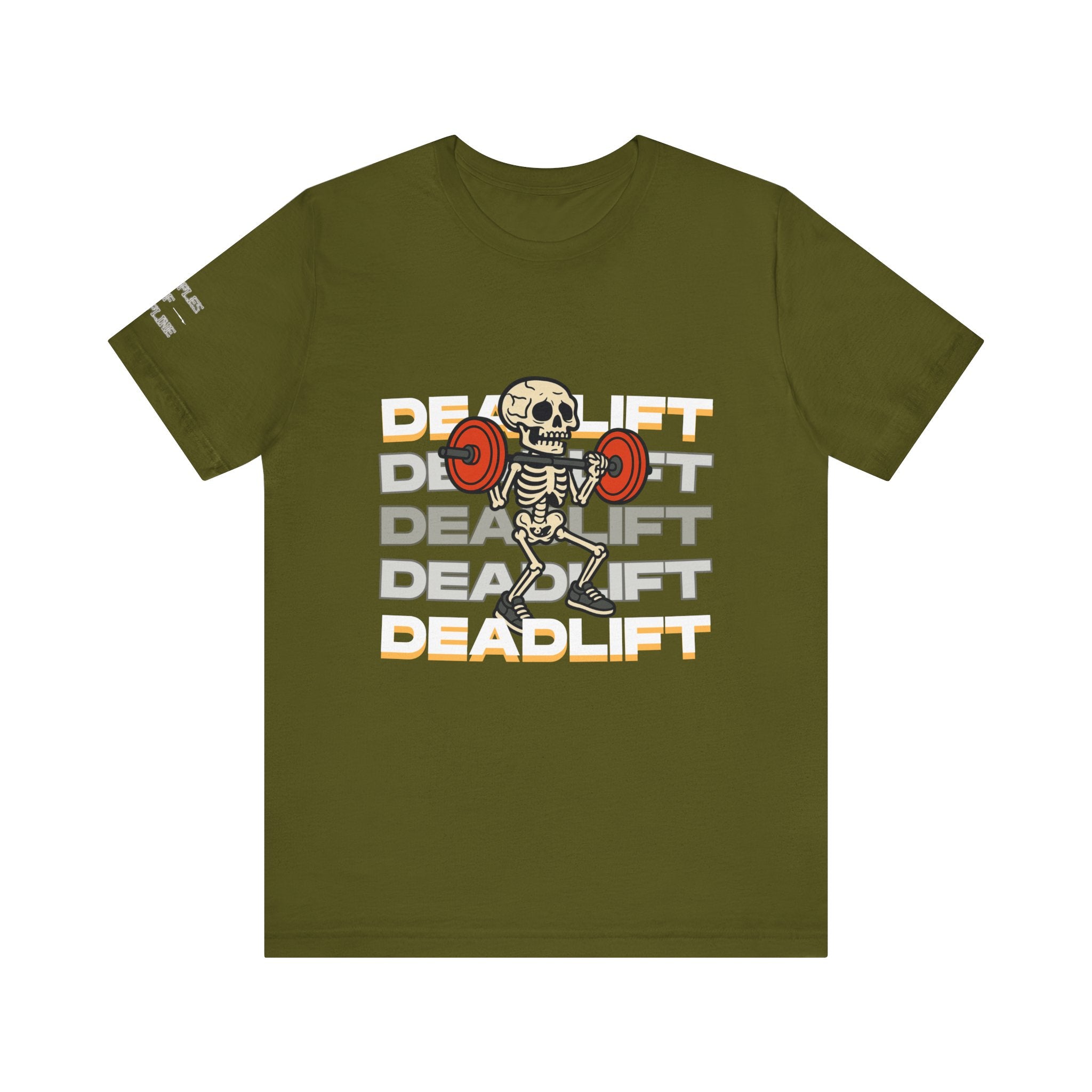 Deadlift Skeleton Shirt – Funny Halloween Gym Workout Tee – Powerlifting Fitness Barbell Skeleton Lifting Weights
