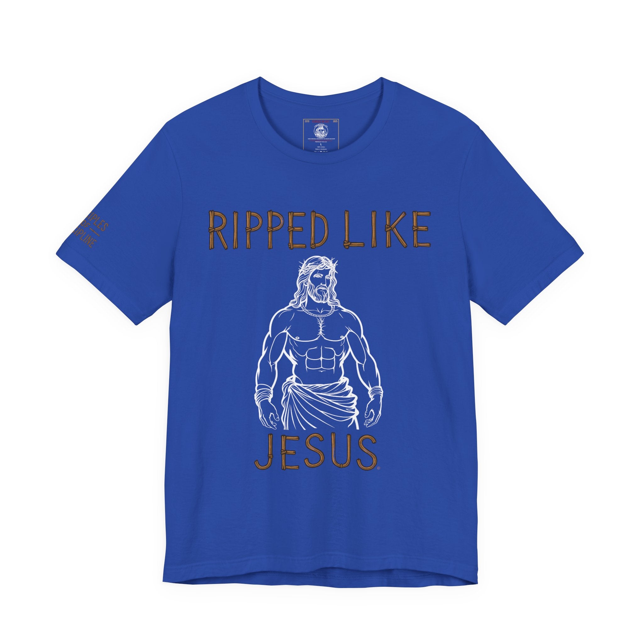 Ripped Like Jesus Tee - Discipline Tracking Tee - Shirt for Fitness Lovers, Motivational Gym Apparel, Casual Wear, Christian Humor