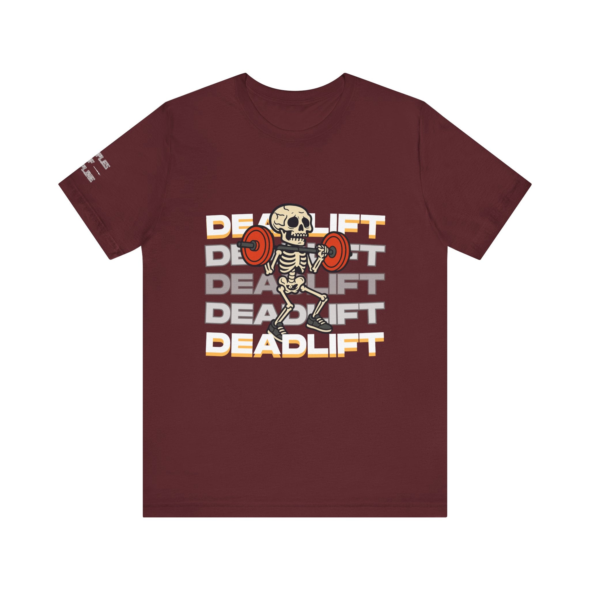 Deadlift Skeleton Shirt – Funny Halloween Gym Workout Tee – Powerlifting Fitness Barbell Skeleton Lifting Weights