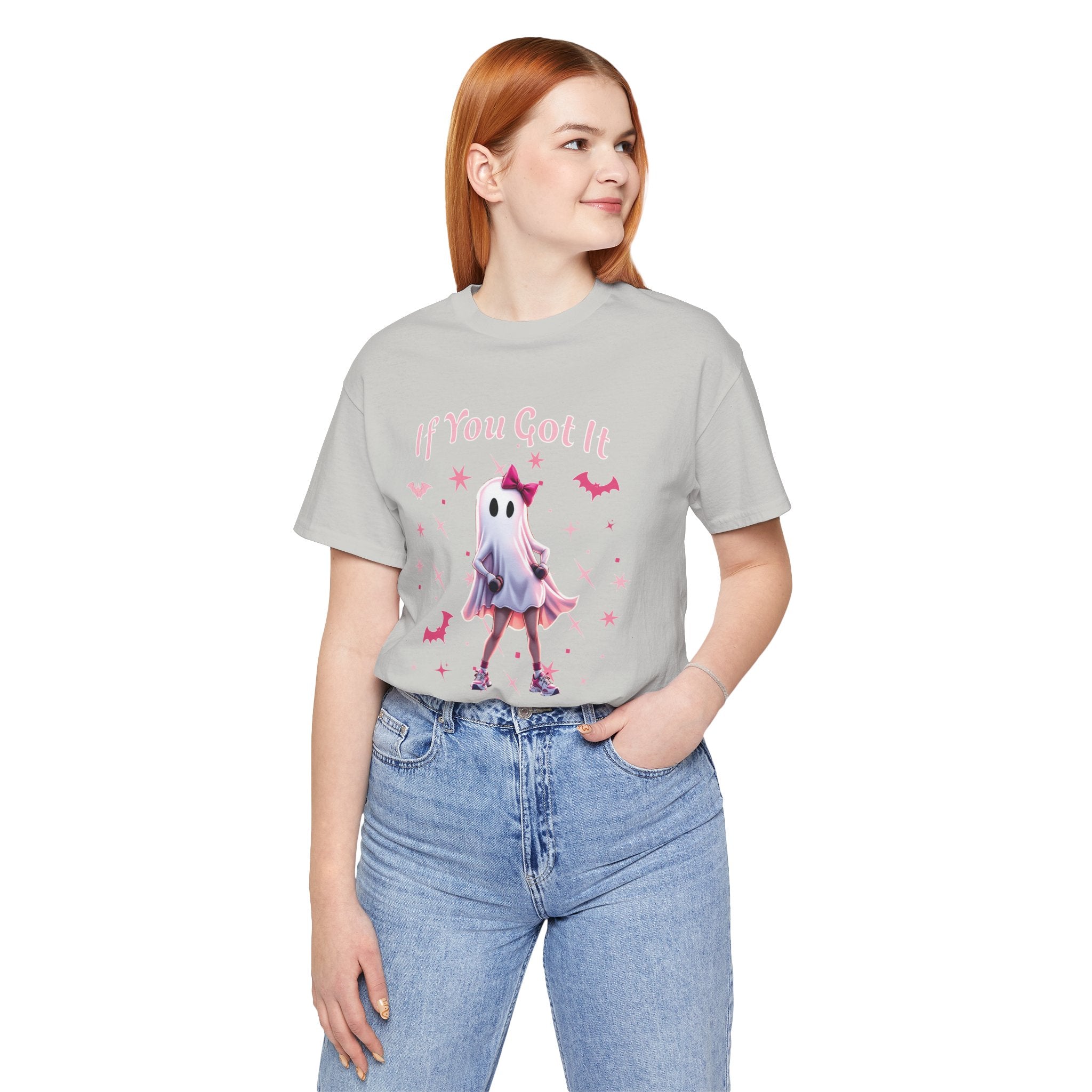 Ghostly Vibes Tee | If You Got It Haunt It | Unisex Short Sleeve Shirt | Halloween Shirt, Cute Ghost Tee, Fun Graphic Tee, Casual Wear