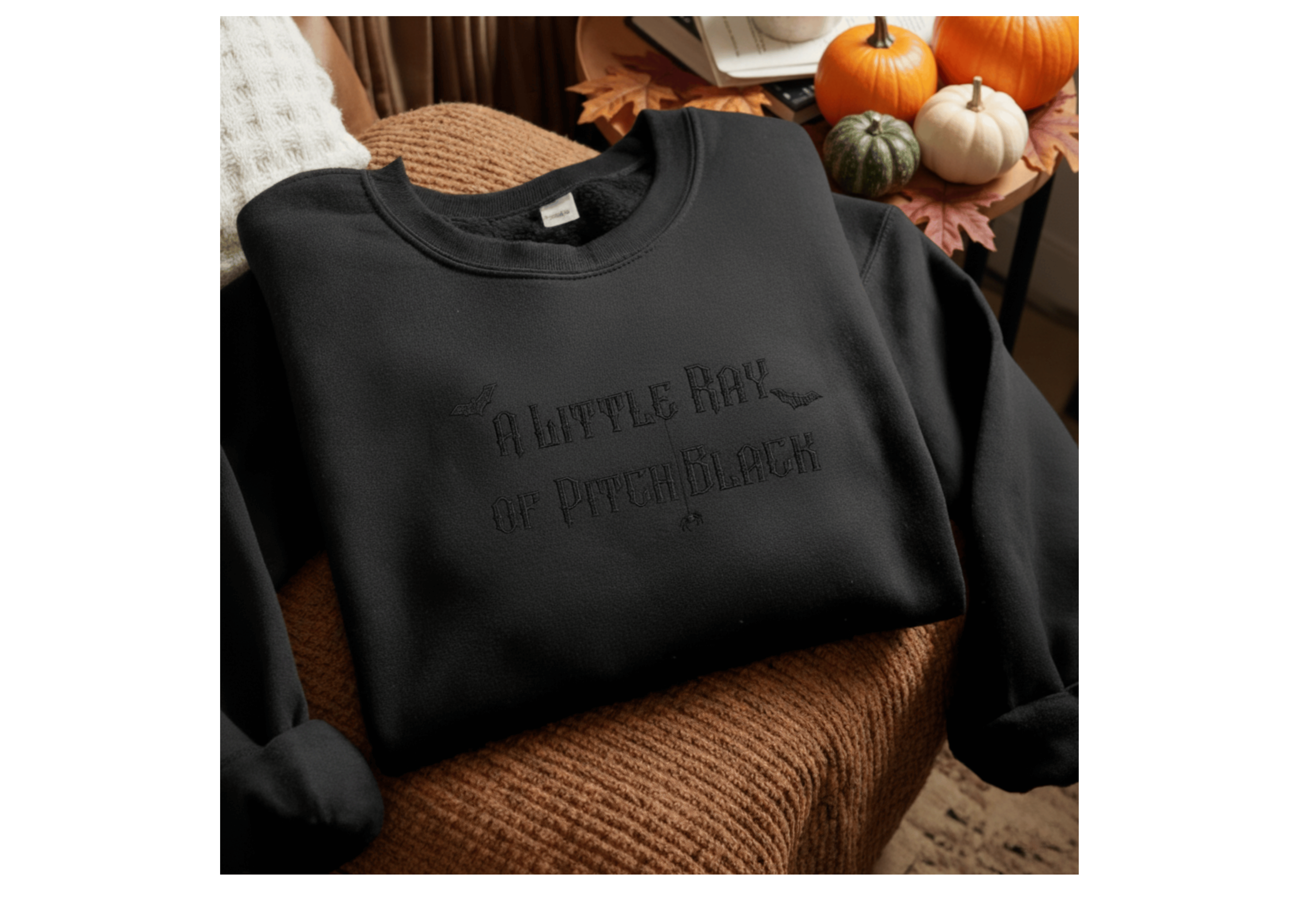 Wednesday Addams Unisex Hooded Sweatshirt - A Little Ray of Pitch Black Embroidery
