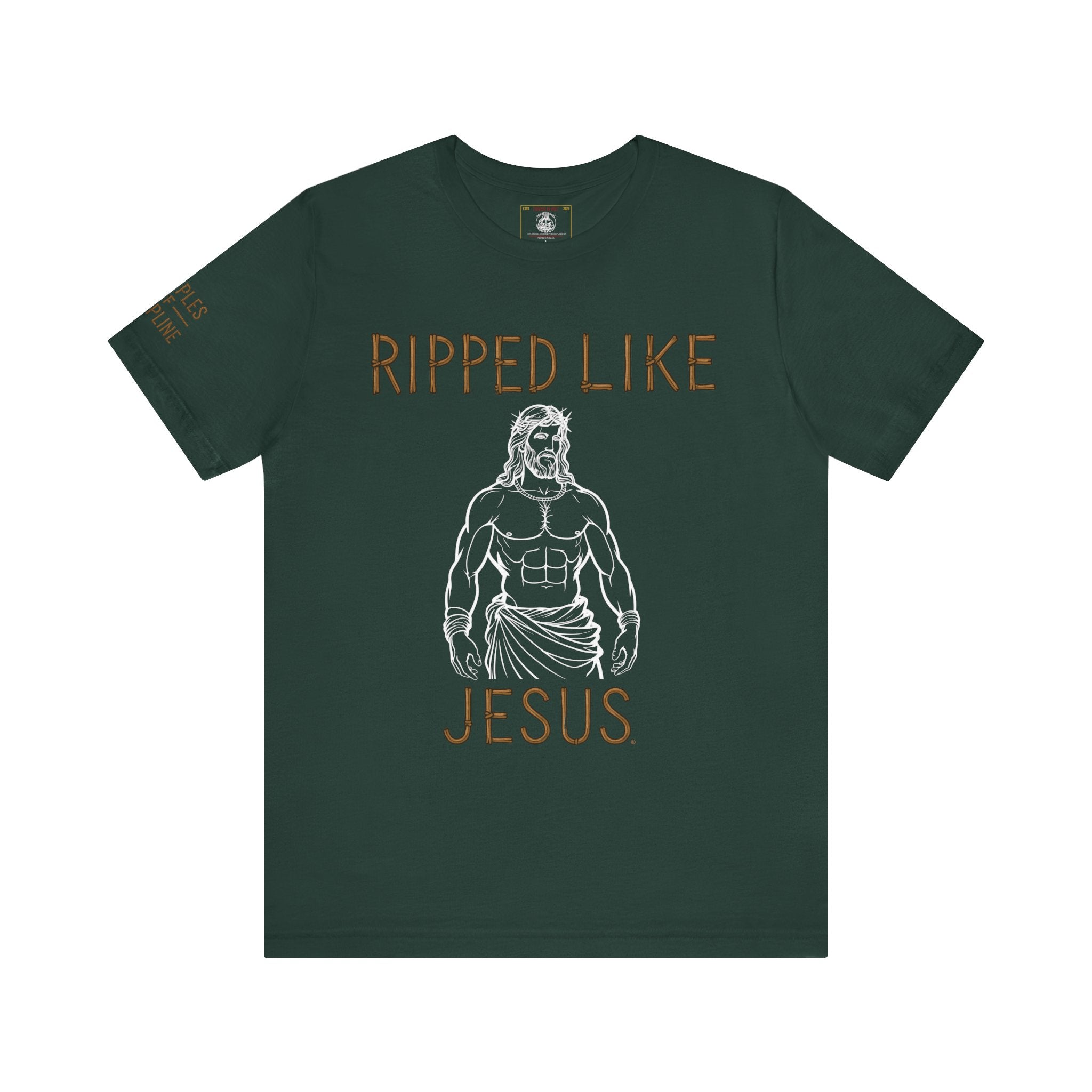 Ripped Like Jesus Tee - Discipline Tracking Tee - Shirt for Fitness Lovers, Motivational Gym Apparel, Casual Wear, Christian Humor