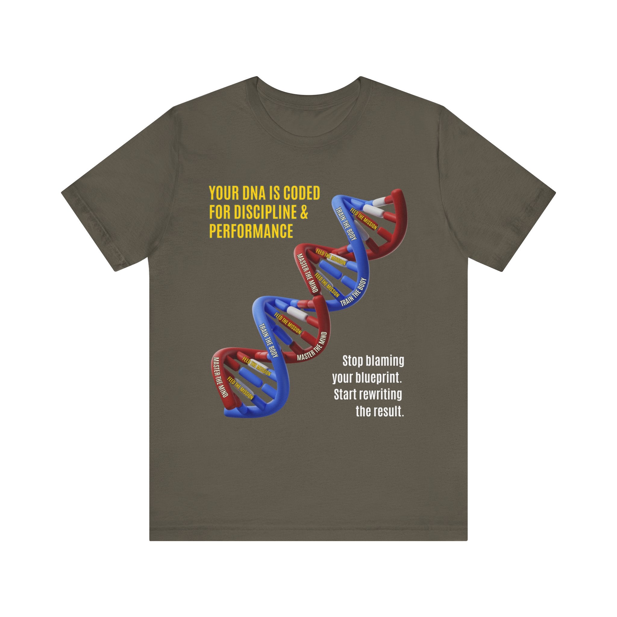 Coded for Discipline - Motivational Fitness Tee for Athletes, Gym Shirt, Workout Apparel, Inspirational Unisex Tee, DNA Design T-shirt, Performance Shirt