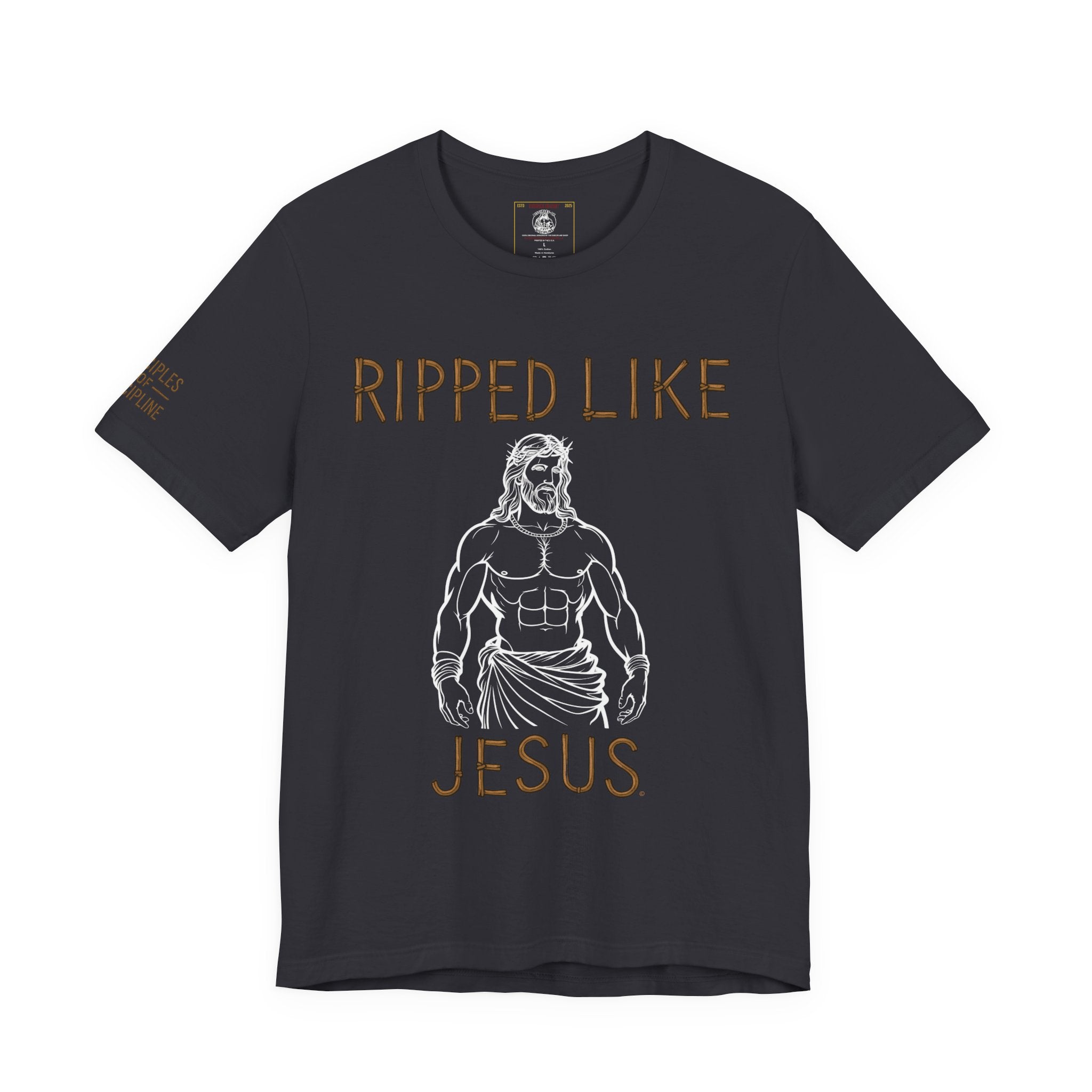 Ripped Like Jesus Tee - Discipline Tracking Tee - Shirt for Fitness Lovers, Motivational Gym Apparel, Casual Wear, Christian Humor