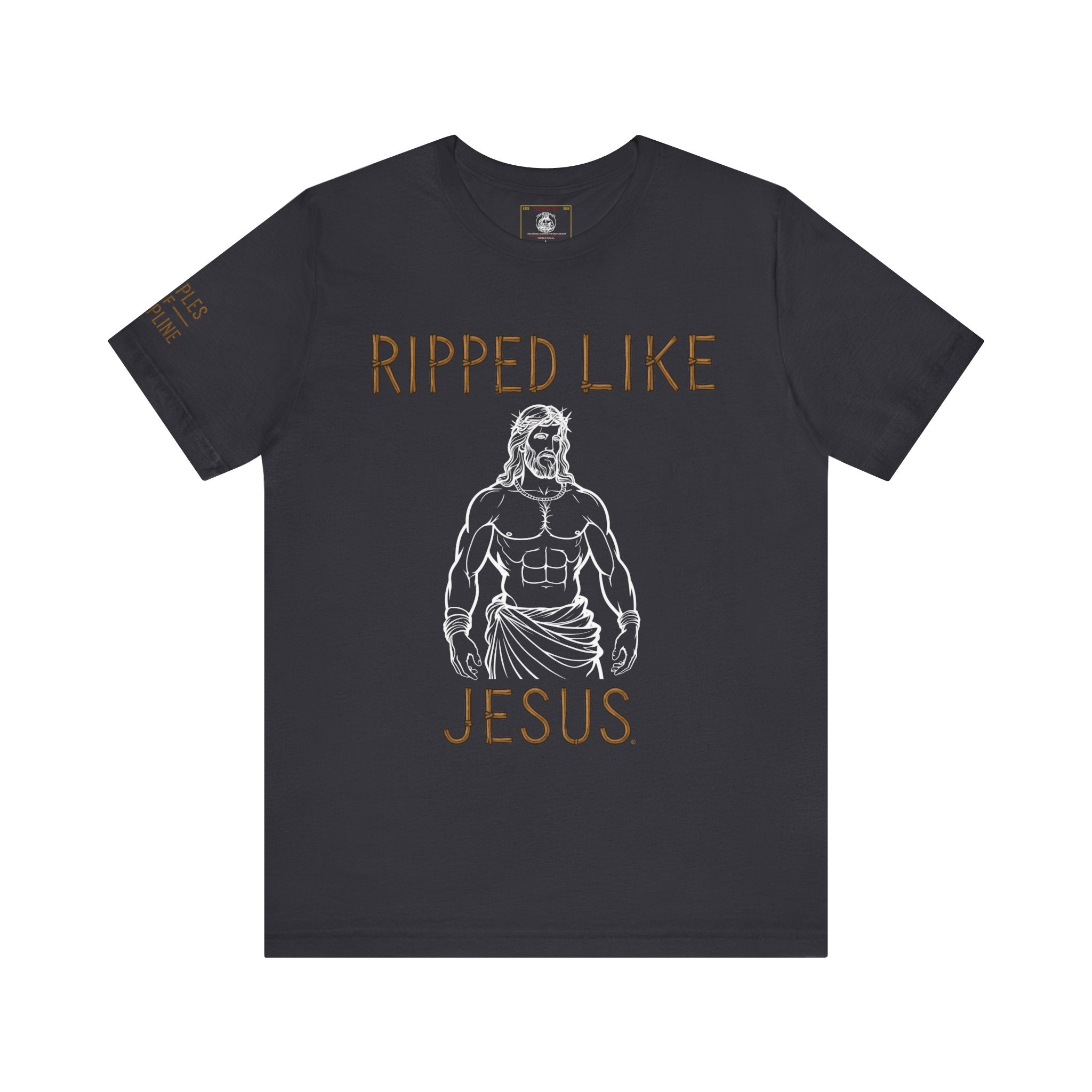 Ripped Like Jesus Tee - Discipline Tracking Tee - Shirt for Fitness Lovers, Motivational Gym Apparel, Casual Wear, Christian Humor