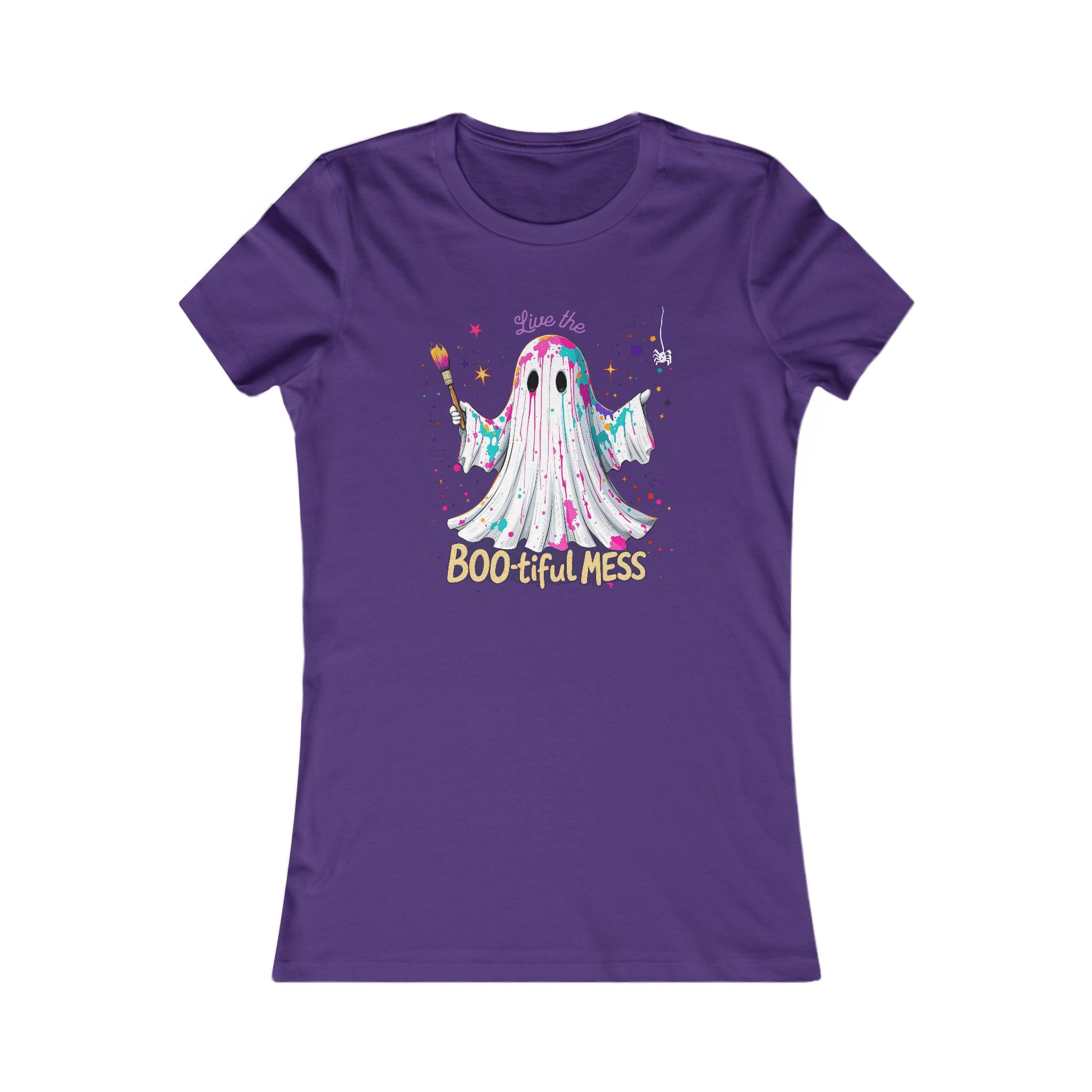 Ghostly Art Tee - Fun Women's Shirt for Halloween, Casual Wear, Gift for Her, Artsy T-Shirt, Everyday Style