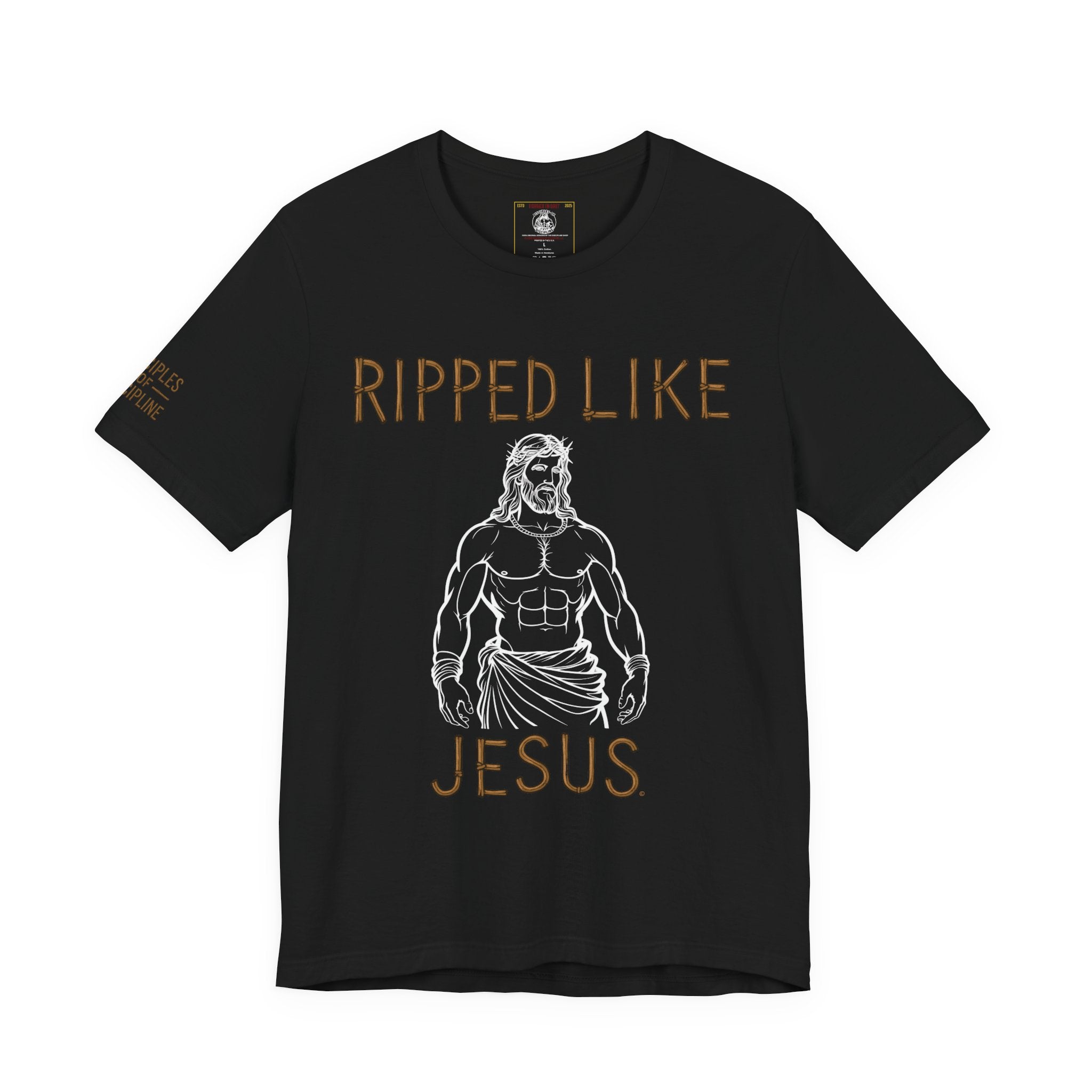 Ripped Like Jesus Tee - Discipline Tracking Tee - Shirt for Fitness Lovers, Motivational Gym Apparel, Casual Wear, Christian Humor