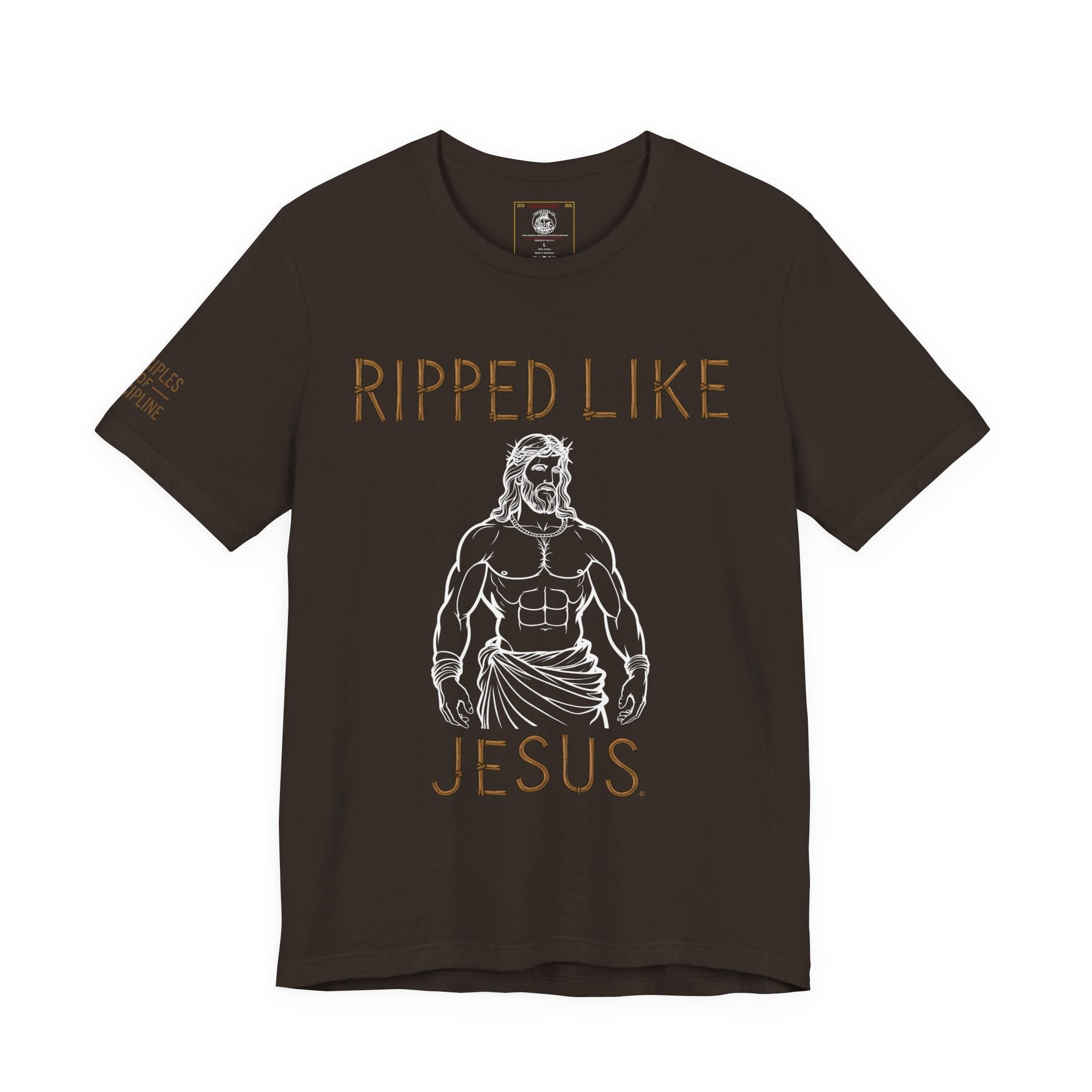 Ripped Like Jesus Tee - Discipline Tracking Tee - Shirt for Fitness Lovers, Motivational Gym Apparel, Casual Wear, Christian Humor