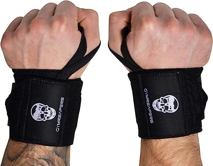 Gymreapers Lifting Wrist Straps for Weightlifting - Padded Neoprene with 18 inch Cotton and Gymreapers Weightlifting Wrist Wraps (IPF Approved) 18" Professional Quality Wrist Support