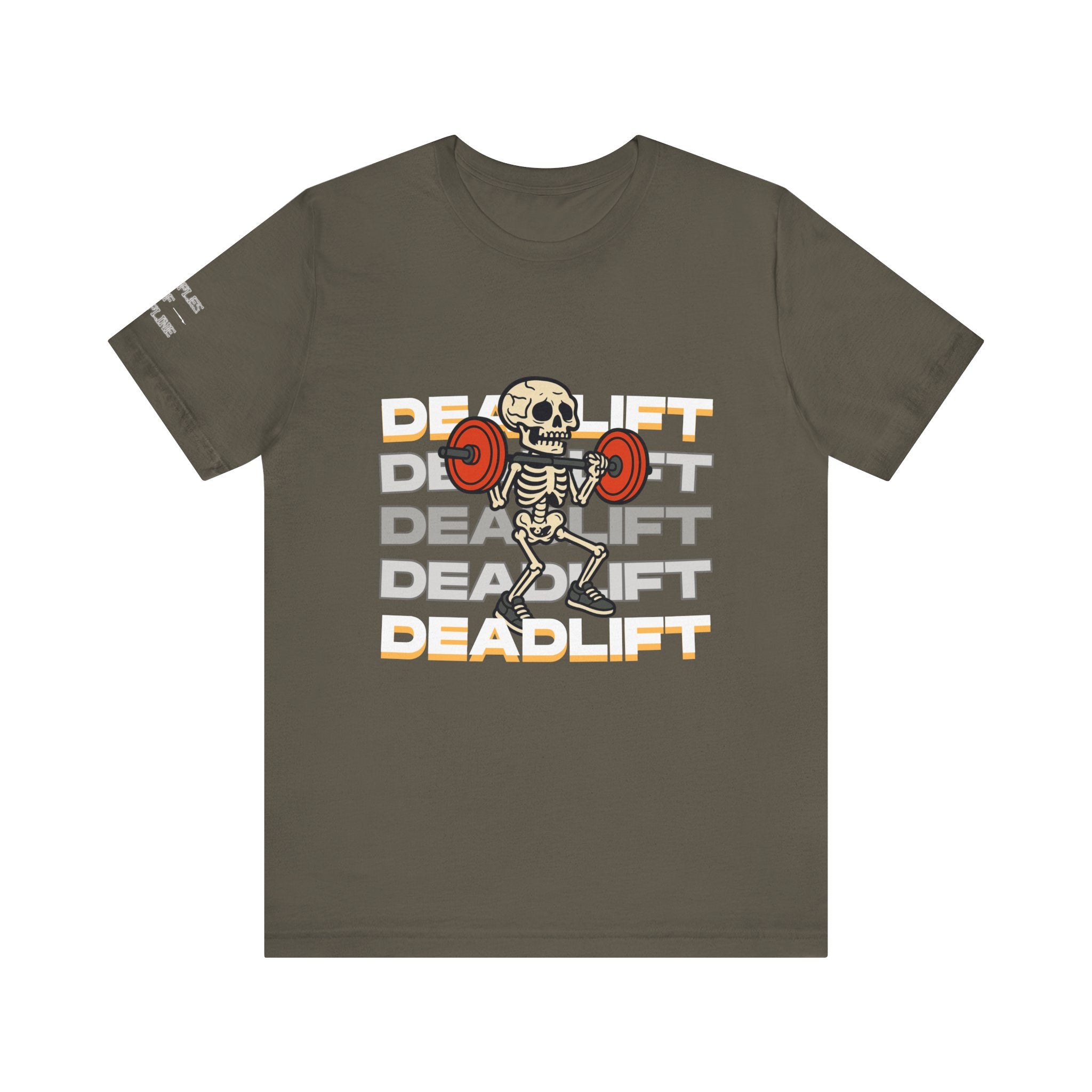 Deadlift Skeleton Shirt – Funny Halloween Gym Workout Tee – Powerlifting Fitness Barbell Skeleton Lifting Weights