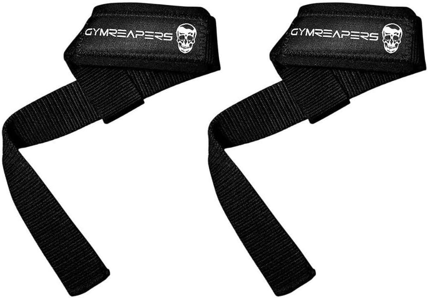 Gymreapers Lifting Wrist Straps for Weightlifting - Padded Neoprene with 18 inch Cotton and Gymreapers Weightlifting Wrist Wraps (IPF Approved) 18" Professional Quality Wrist Support