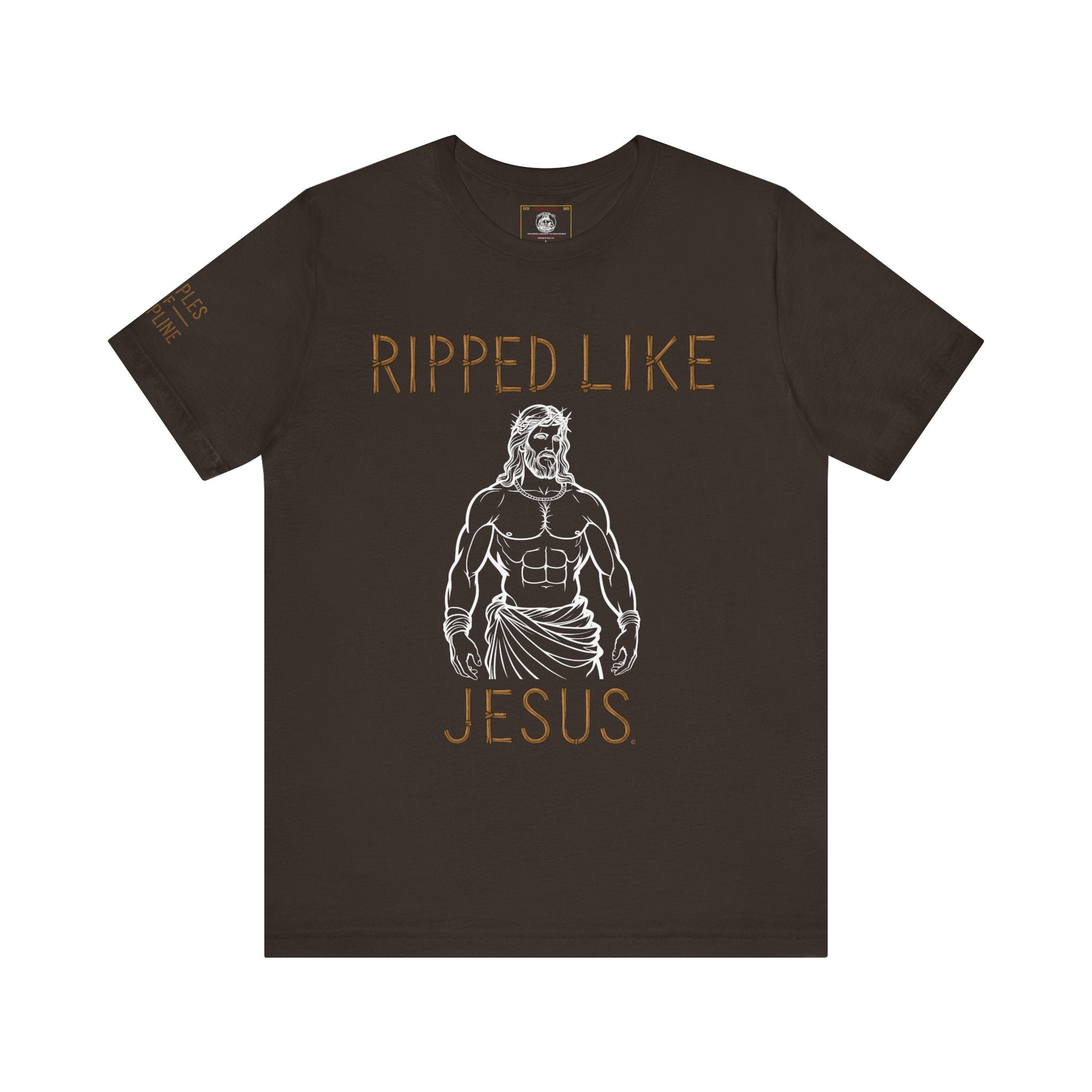 Ripped Like Jesus Tee - Discipline Tracking Tee - Shirt for Fitness Lovers, Motivational Gym Apparel, Casual Wear, Christian Humor