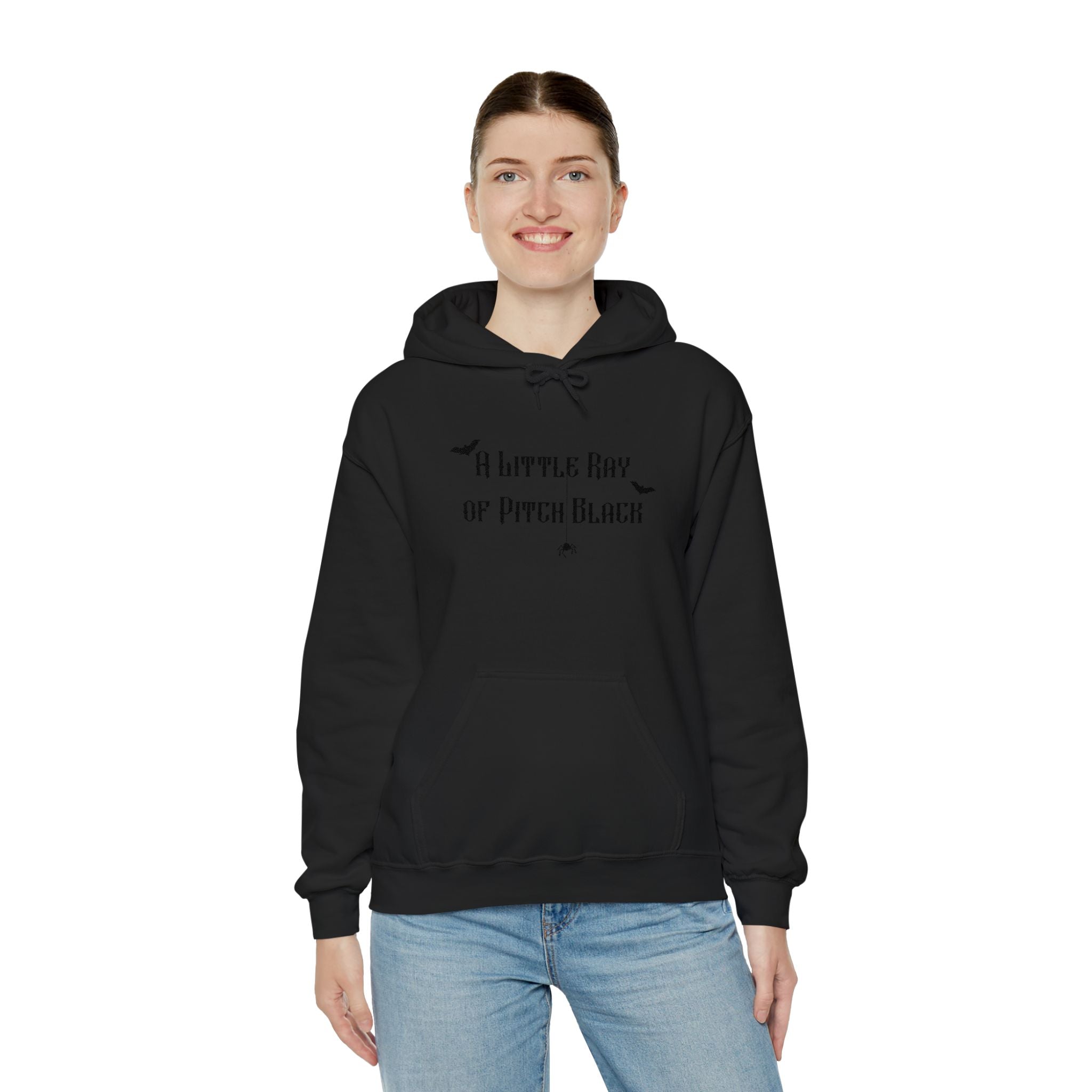 Wednesday Addams Unisex Hooded Sweatshirt - A Little Ray of Pitch Black Embroidery