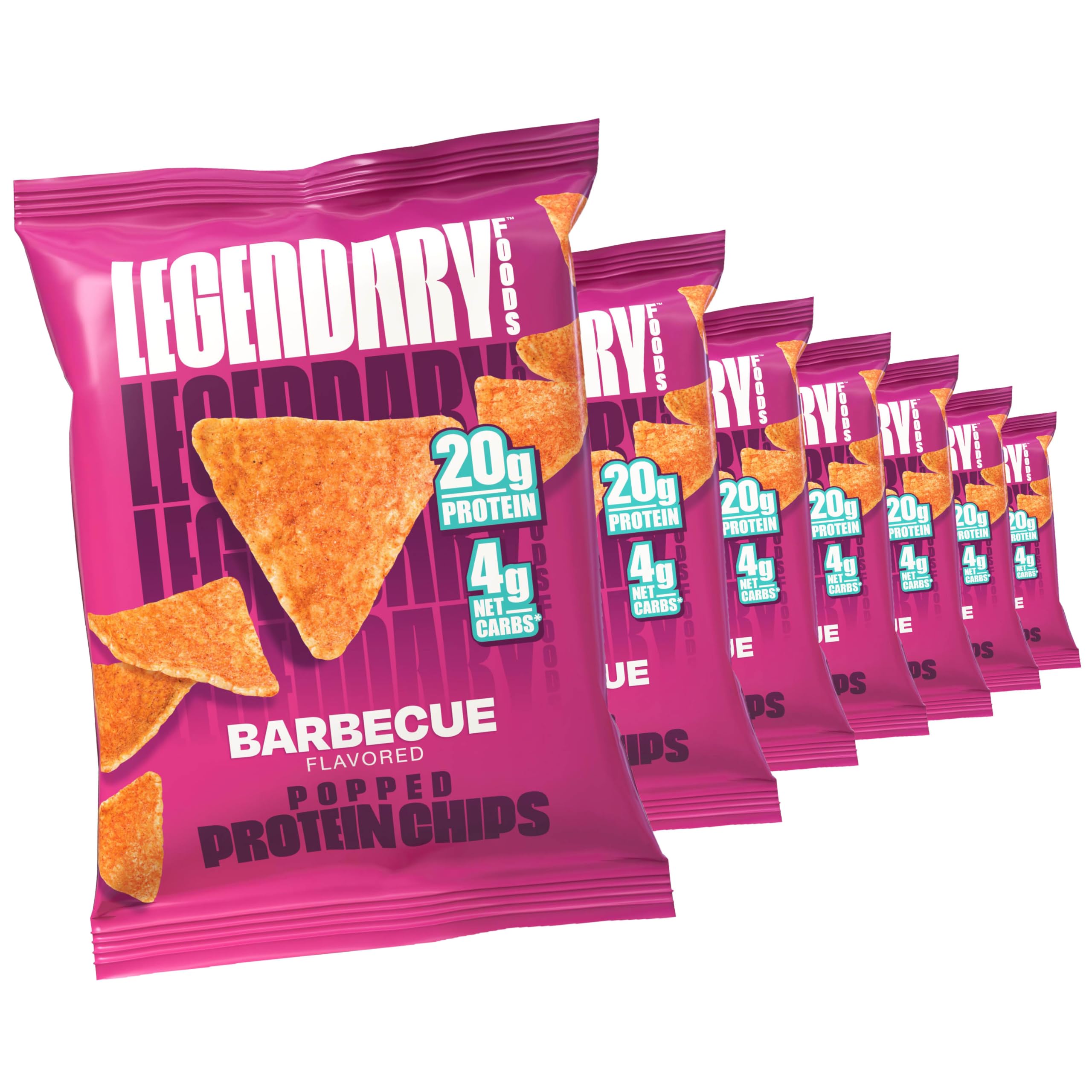 Legendary Foods Pizza Party Protein Chips – Popped Tortilla Style – 22g High Protein, 4g Net Carbs, Low Sugar, Gluten Free, Keto Snack Packs – 10 Count – Healthy Crunchy Chips