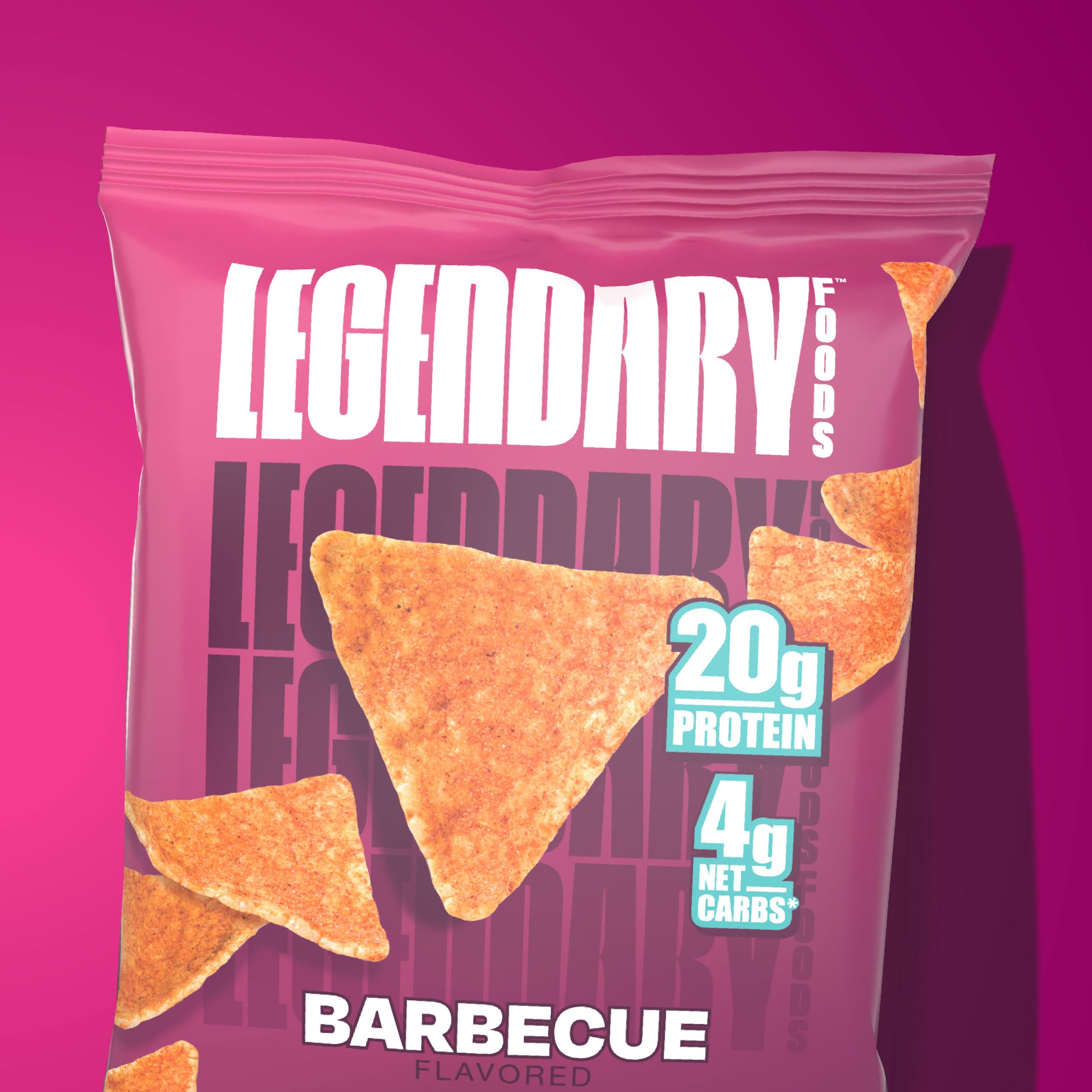 Legendary Foods Pizza Party Protein Chips – Popped Tortilla Style – 22g High Protein, 4g Net Carbs, Low Sugar, Gluten Free, Keto Snack Packs – 10 Count – Healthy Crunchy Chips