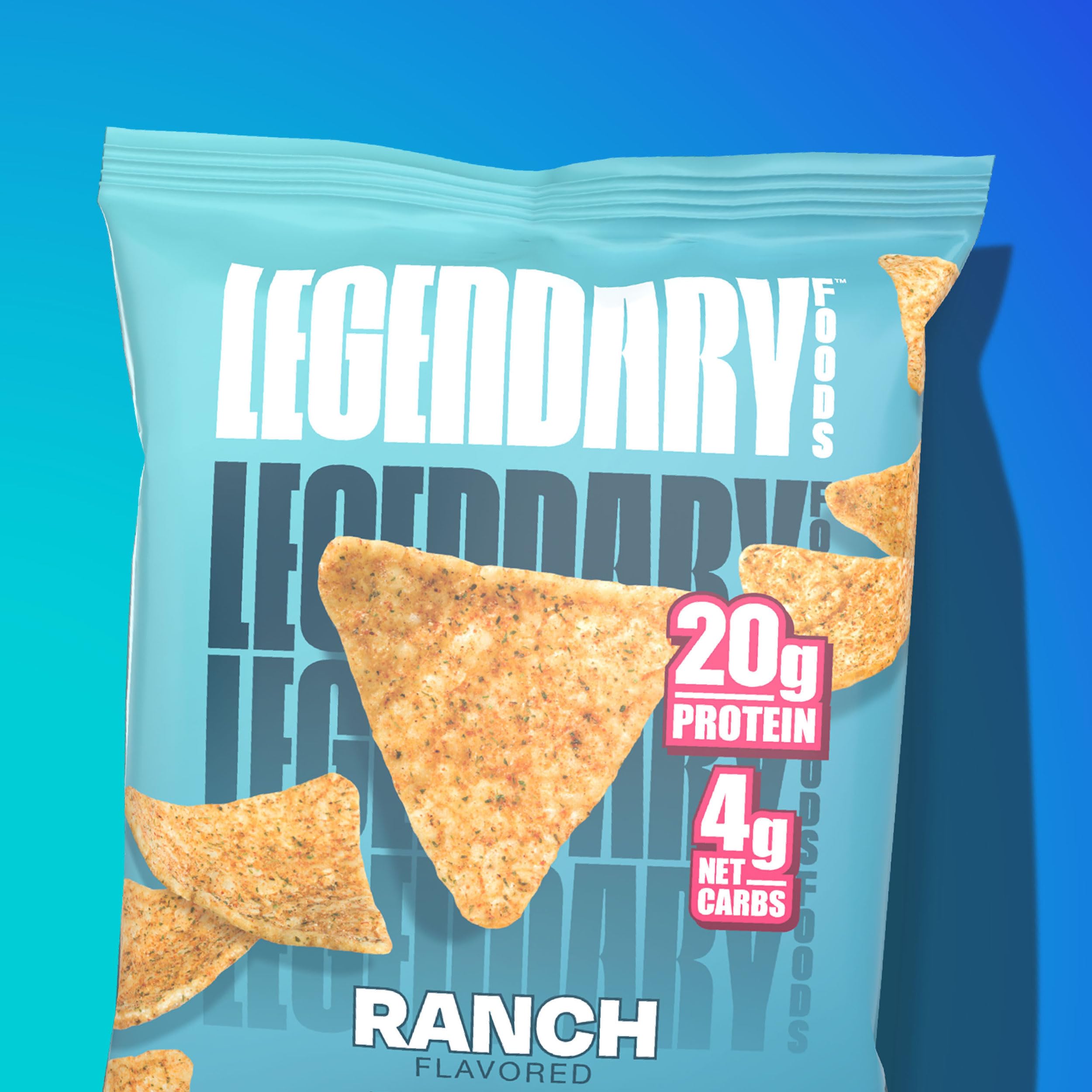 Legendary Foods Pizza Party Protein Chips – Popped Tortilla Style – 22g High Protein, 4g Net Carbs, Low Sugar, Gluten Free, Keto Snack Packs – 10 Count – Healthy Crunchy Chips