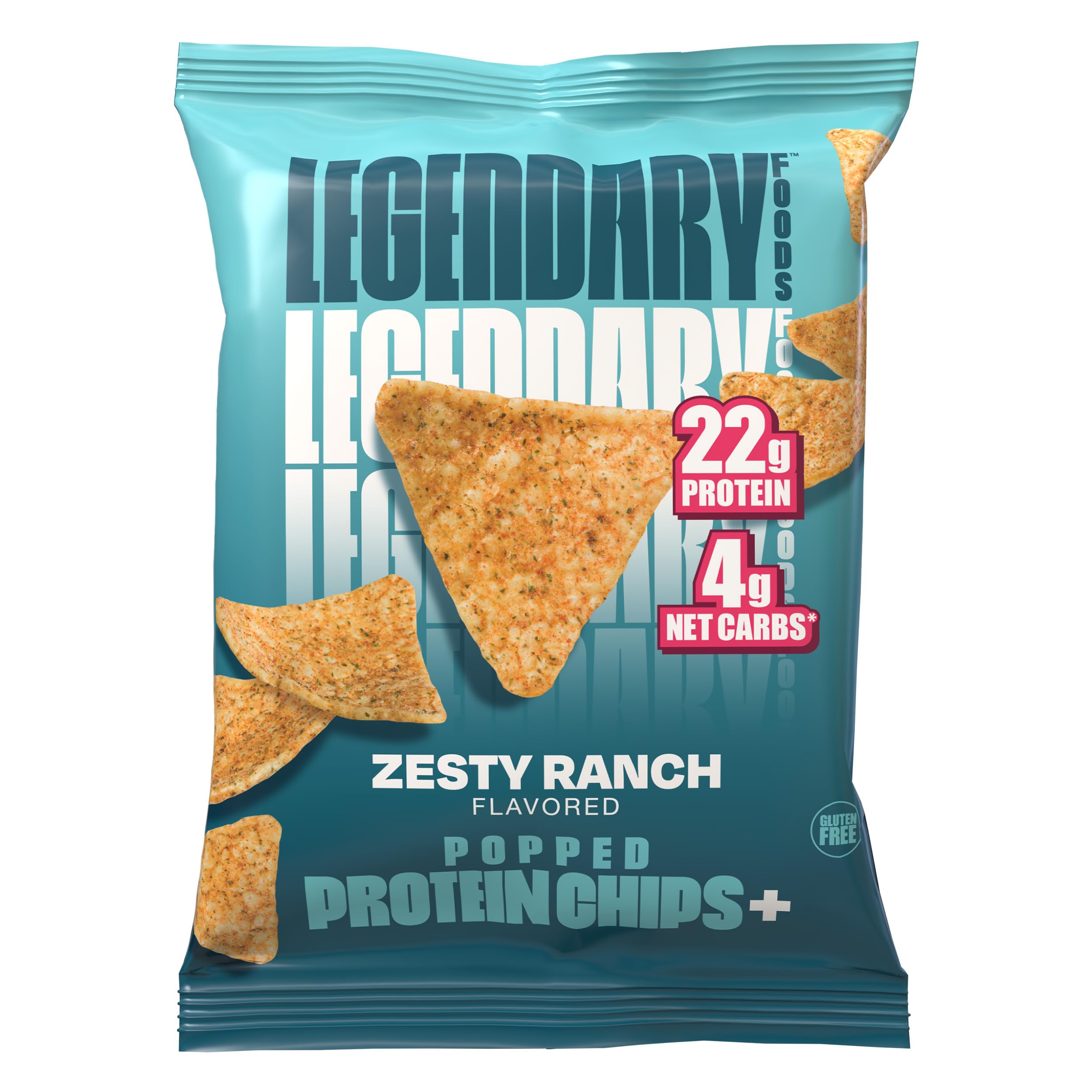Legendary Foods Pizza Party Protein Chips – Popped Tortilla Style – 22g High Protein, 4g Net Carbs, Low Sugar, Gluten Free, Keto Snack Packs – 10 Count – Healthy Crunchy Chips