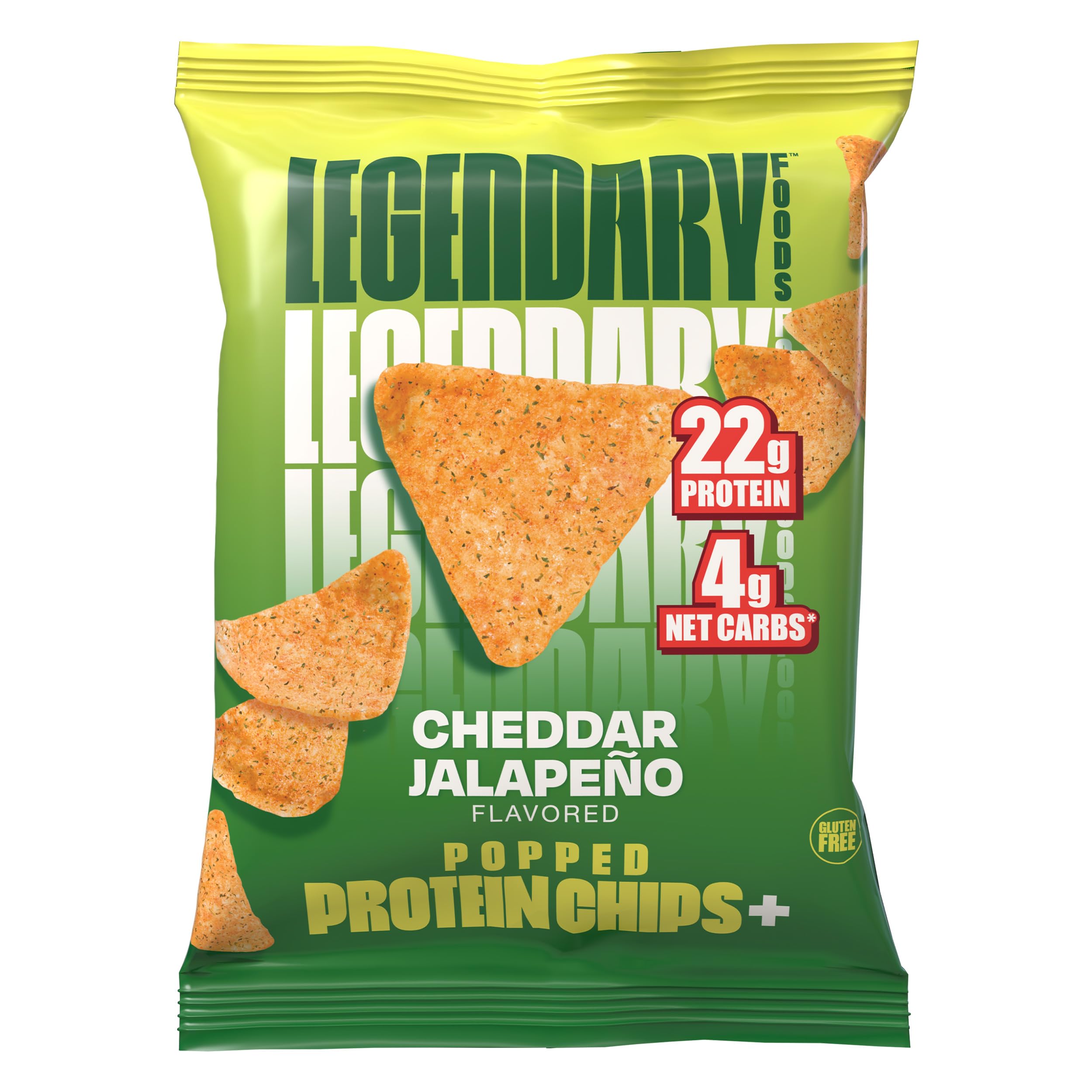 Legendary Foods Pizza Party Protein Chips – Popped Tortilla Style – 22g High Protein, 4g Net Carbs, Low Sugar, Gluten Free, Keto Snack Packs – 10 Count – Healthy Crunchy Chips