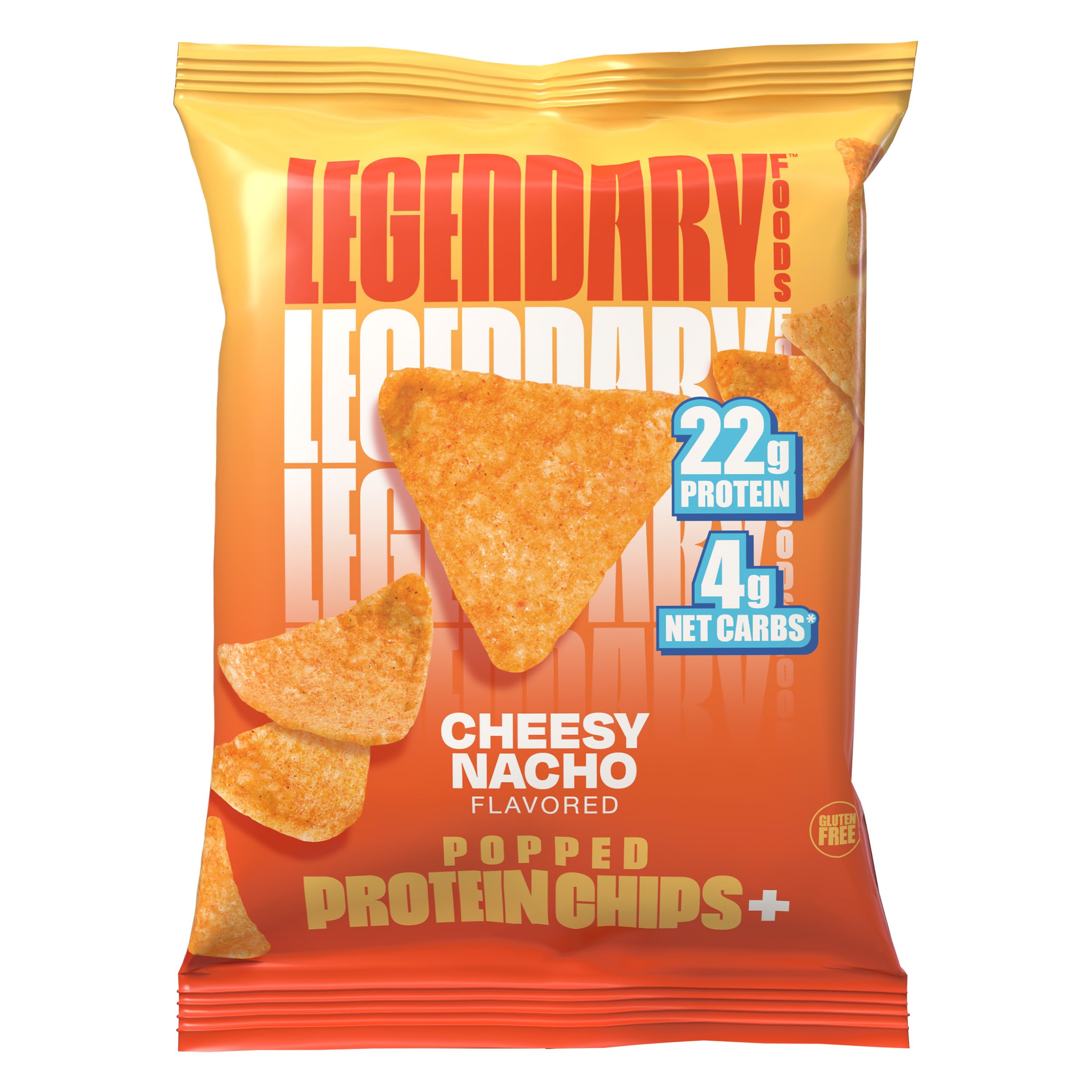 Legendary Foods Pizza Party Protein Chips – Popped Tortilla Style – 22g High Protein, 4g Net Carbs, Low Sugar, Gluten Free, Keto Snack Packs – 10 Count – Healthy Crunchy Chips