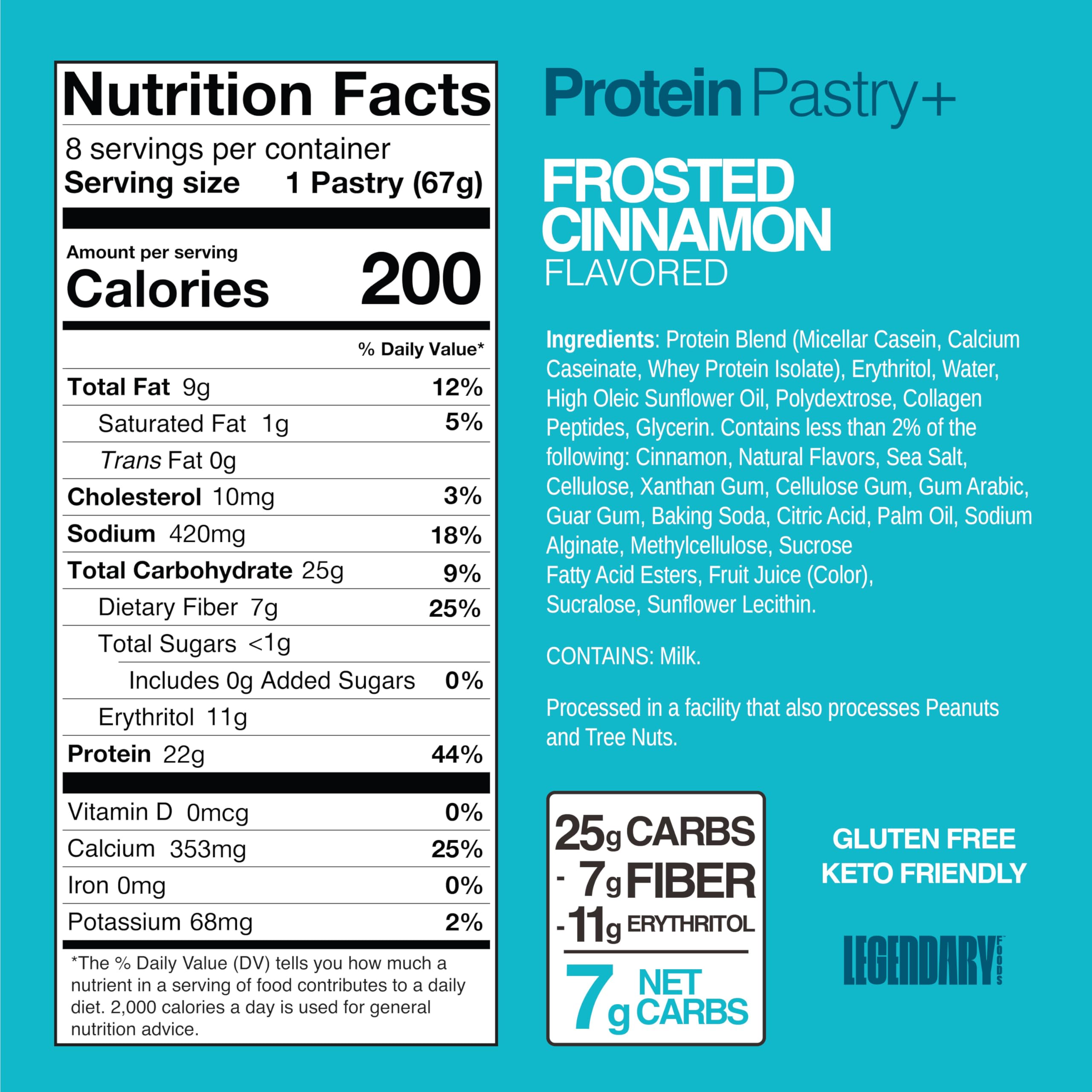 Legendary Foods 22g Protein Pastry - High Protein Breakfast & Meal Replacement Bar - Choice of Flavors