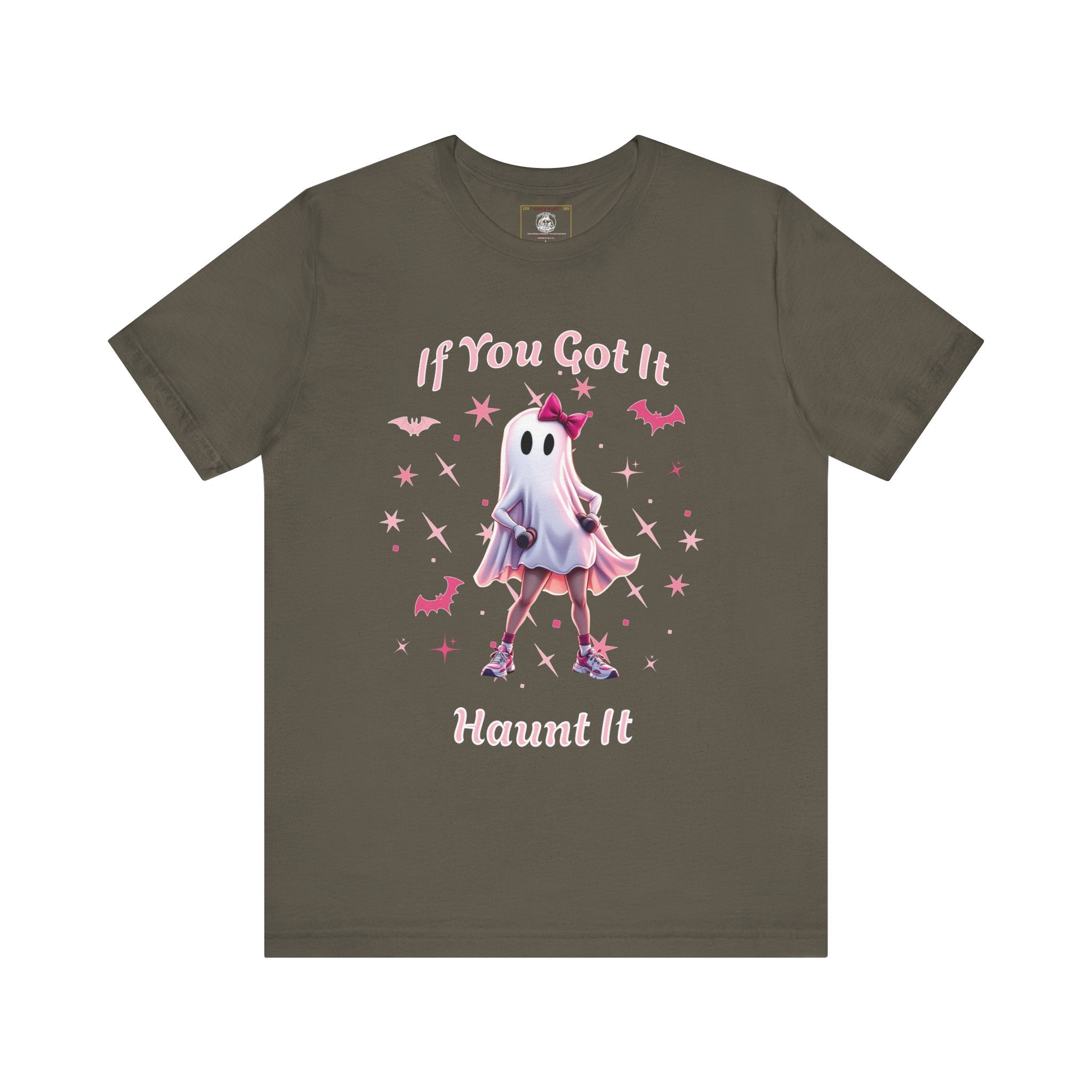Ghostly Vibes Tee | If You Got It Haunt It | Unisex Short Sleeve Shirt | Halloween Shirt, Cute Ghost Tee, Fun Graphic Tee, Casual Wear