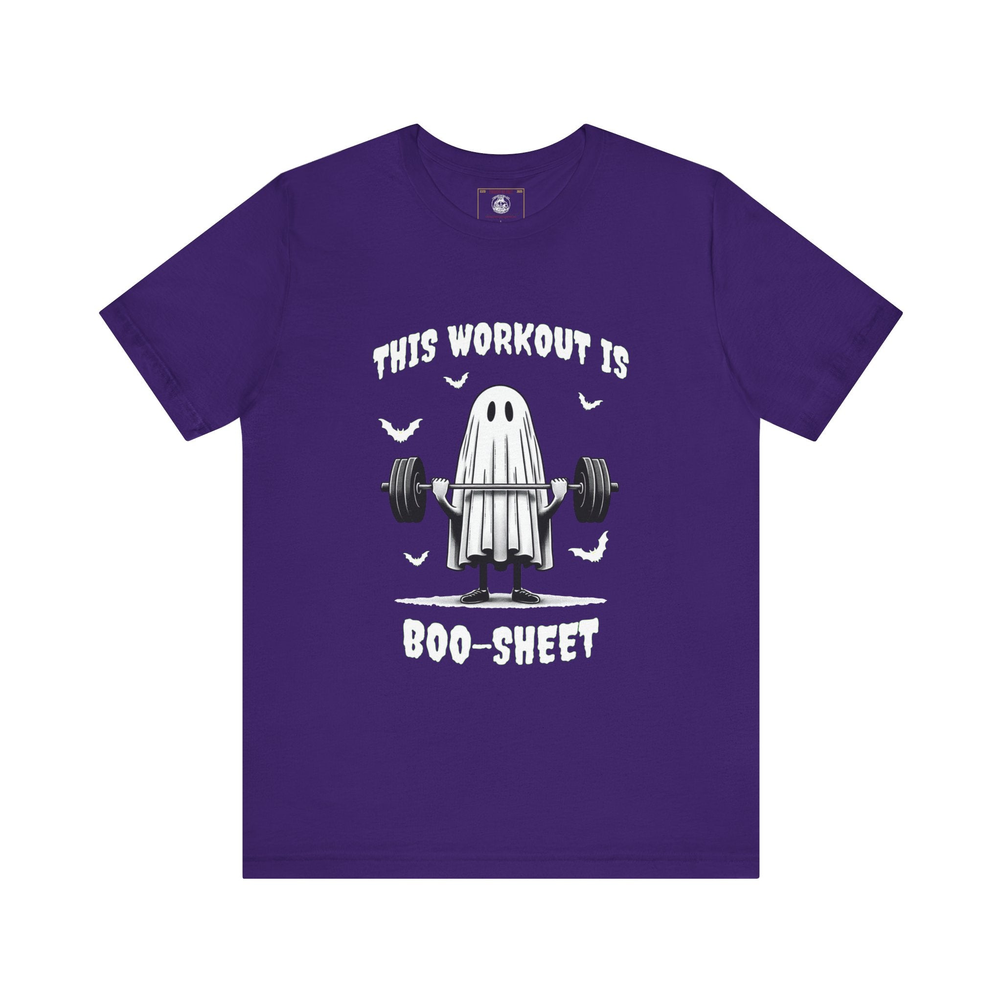 A Ghastly Ghost Complaning that "This Workout is Boo-Sheet" - Halloween Fitness Fun Tee