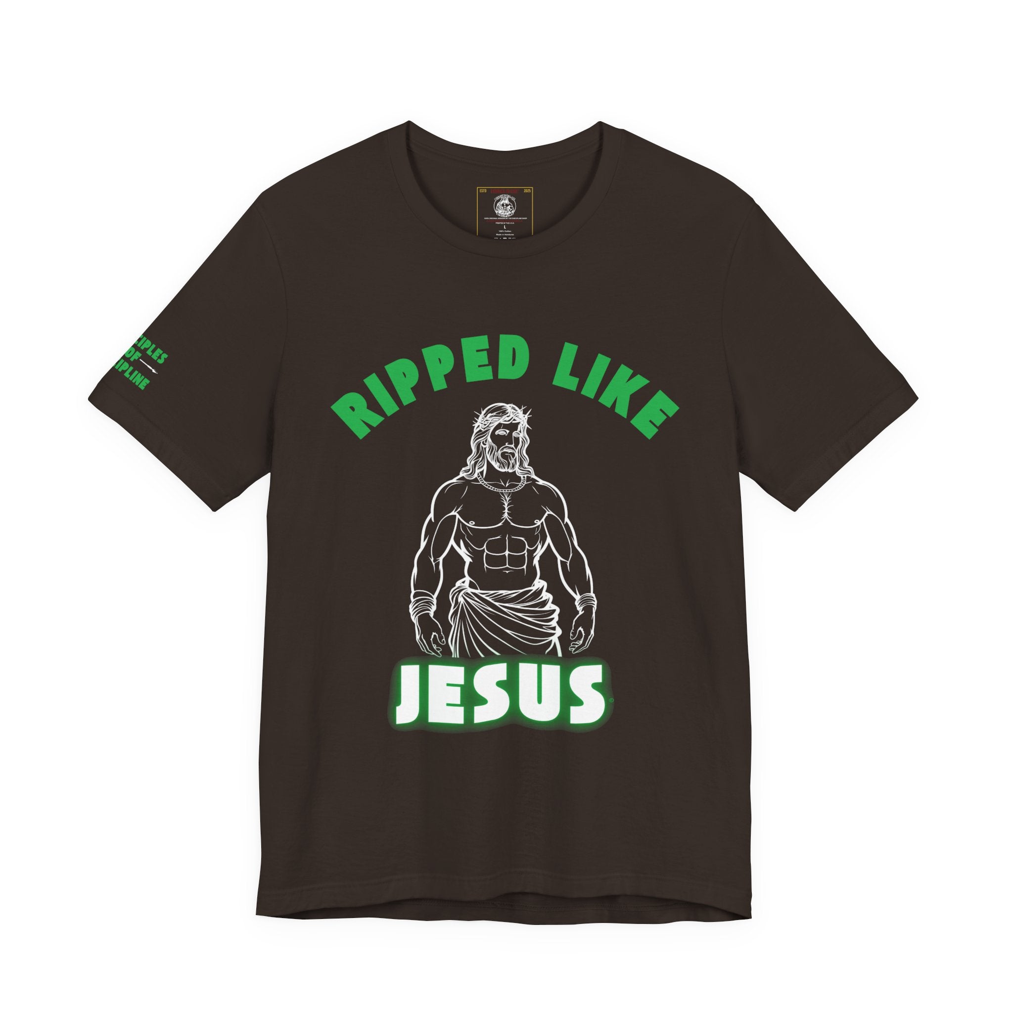 Ripped Like Jesus Tee & Glowing - Unisex Religious Humor Shirt, Fitness Motivation T-Shirt, Workout Top, Funny Christian Apparel