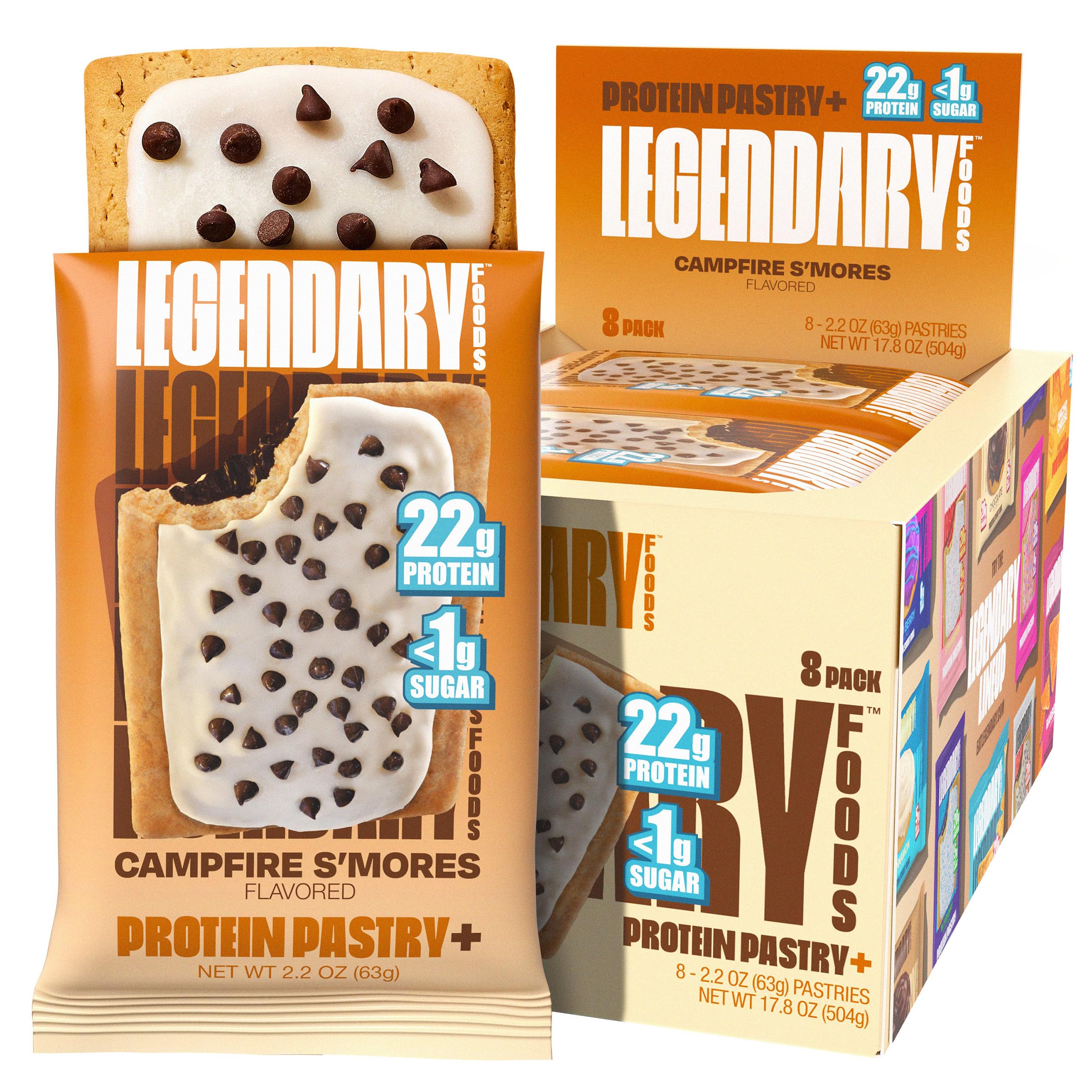Legendary Foods 22g Protein Pastry - High Protein Breakfast & Meal Replacement Bar - Choice of Flavors
