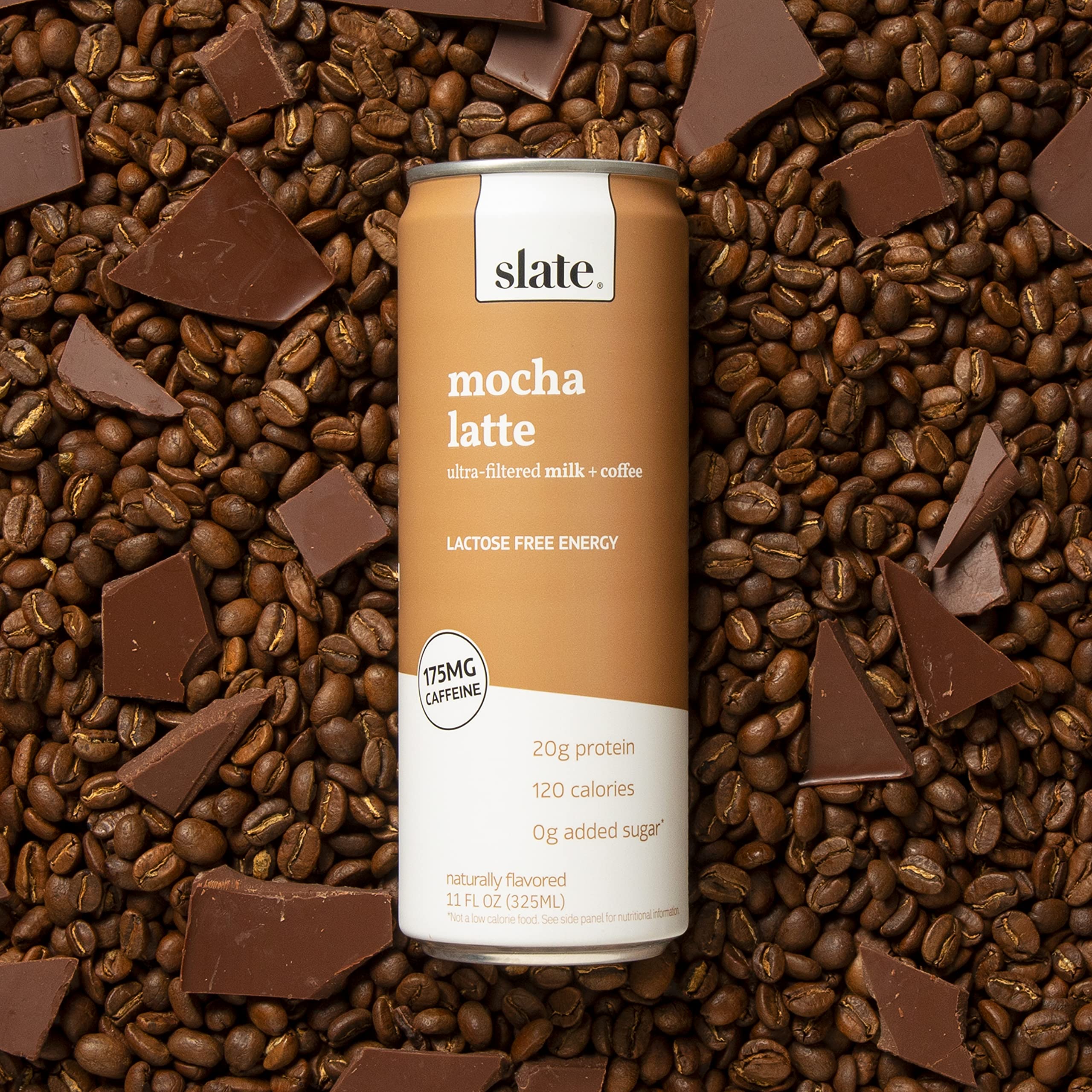 Slate Milk - High Protein Iced Coffee - Energy Variety Pack - Caramel Latte, Mocha Latte, Vanilla Latte - 175mg Caffeine, Lactose Free - 20g Protein, 1g Sugar - Protein Coffee - 11 fl oz, 12 Cans