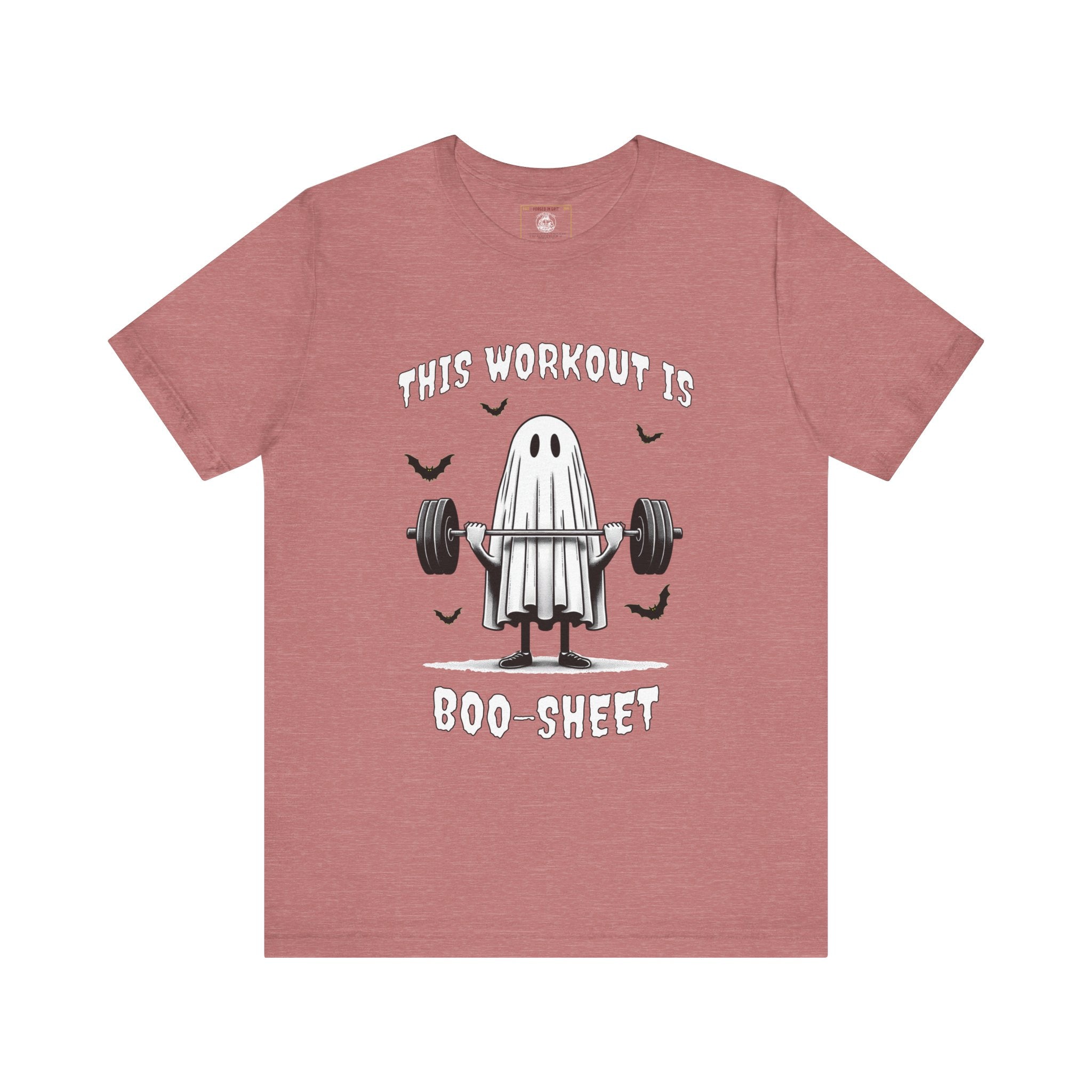 A Ghastly Ghost Complaning that "This Workout is Boo-Sheet" - Halloween Fitness Fun Tee